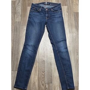 7 For All Mankind The Skinny Jeans Dark Wash Denim Stretch‎ Size 27